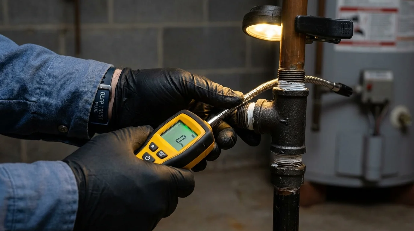 Gas leak detection with electronic sniffer by Johns Plumbing LLC in Watertown